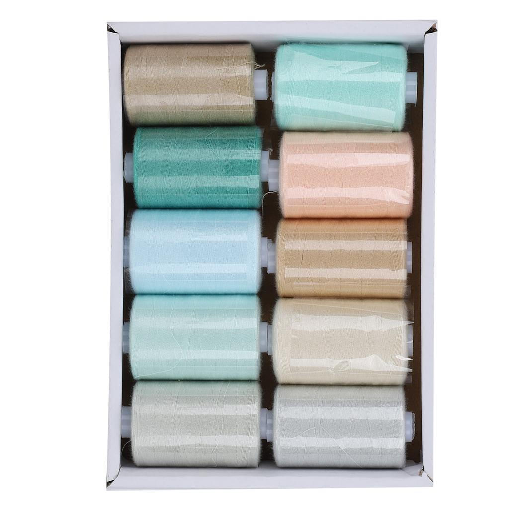 10 Rolls Sewing Thread Set Household Color Pagoda Threads HandMade Accessories 402(Cool Color Combination )