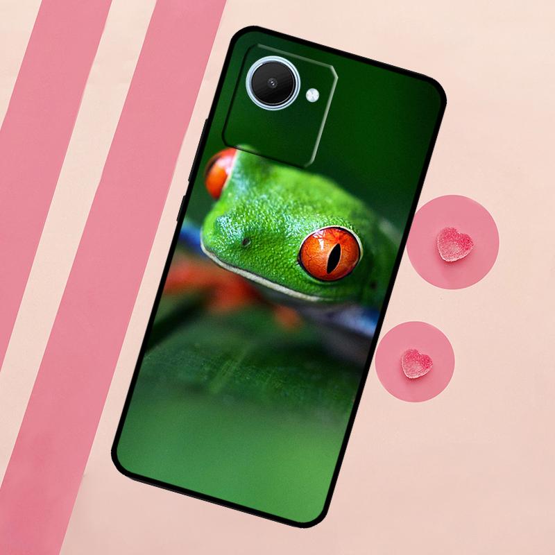 Green Frog Wildlife For Realme C67 C75 C63 C61 C71 C55 C51 C65 C53 10 11 12 13 14 15 Pro Plus GT6 GT7 Pro Case