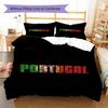 Portugal National Football Team Pattern Bedding,Quilt Set Quilt Cover Pillowcase Home Birthday Gift(1 * duvet cover + 2 * pillowcase, without core)