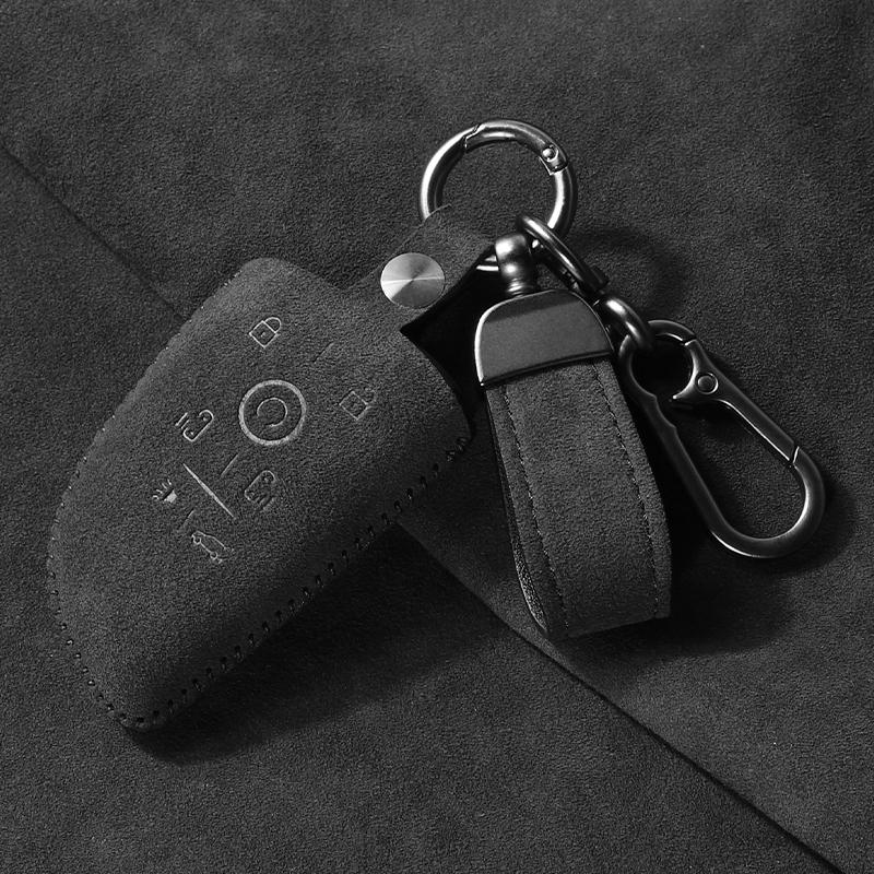 Suede Car Key Cover Case for Chevrolet Tahoe Suburban for GMC Yukon for Buick ENVISION S Plus Protection 2020 2021 2022 2023
