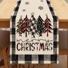 Runner da Tavola Fiocco di Neve Festivo Robusto Lino Decorazione Albero di Natale Copritavola da Pranzo