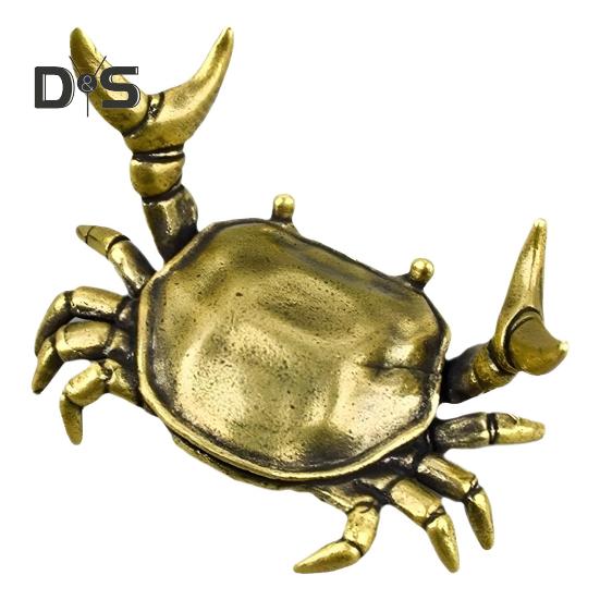 

Латунный держатель для ручек в виде краба, миниатюрная настольная подставка в виде краба для тяжелой атлетики, металлическая подставка для карандашей в виде краба для офиса, украшение для рабочего стола жёлтый