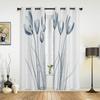 Blue Flowers Bouquet Windows Curtains for Bedroom Modern Printing Blinds Curtain For Living Room Home Decor