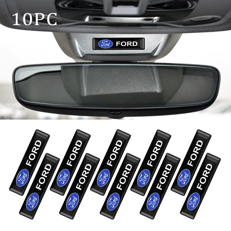 KLYE5 3D Logo Epoxy Resin Short Car Stickers Body Decor Decal Car Accessory For Ford Focus ST Mk2 Fiesta 2 Mustang Party Kuga Mk7 Edge