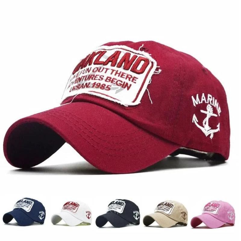 Unisex Washed Cotton Baseball Cap - Multi-Color Letter Embroidered Hat, Fashion Trendy Summer Sun Cap