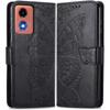 Flip Case for Motorola Moto E14, Butterfly, Black