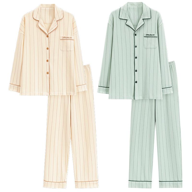 Piżama 7A Antibacterial Jesienno-Zimowa z Czystej Bawełny - Luźny Krój w Stylu Koreańskim dla Mężczyzn i Kobiet, Nadająca się do Noszenia na Zewnątrz