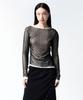 INSILENCE WOMEN Mesh Drape Long Sleeve Black