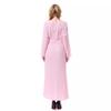 Women's Round Neck Solid Chiffon Zipper Long Dress, TH913