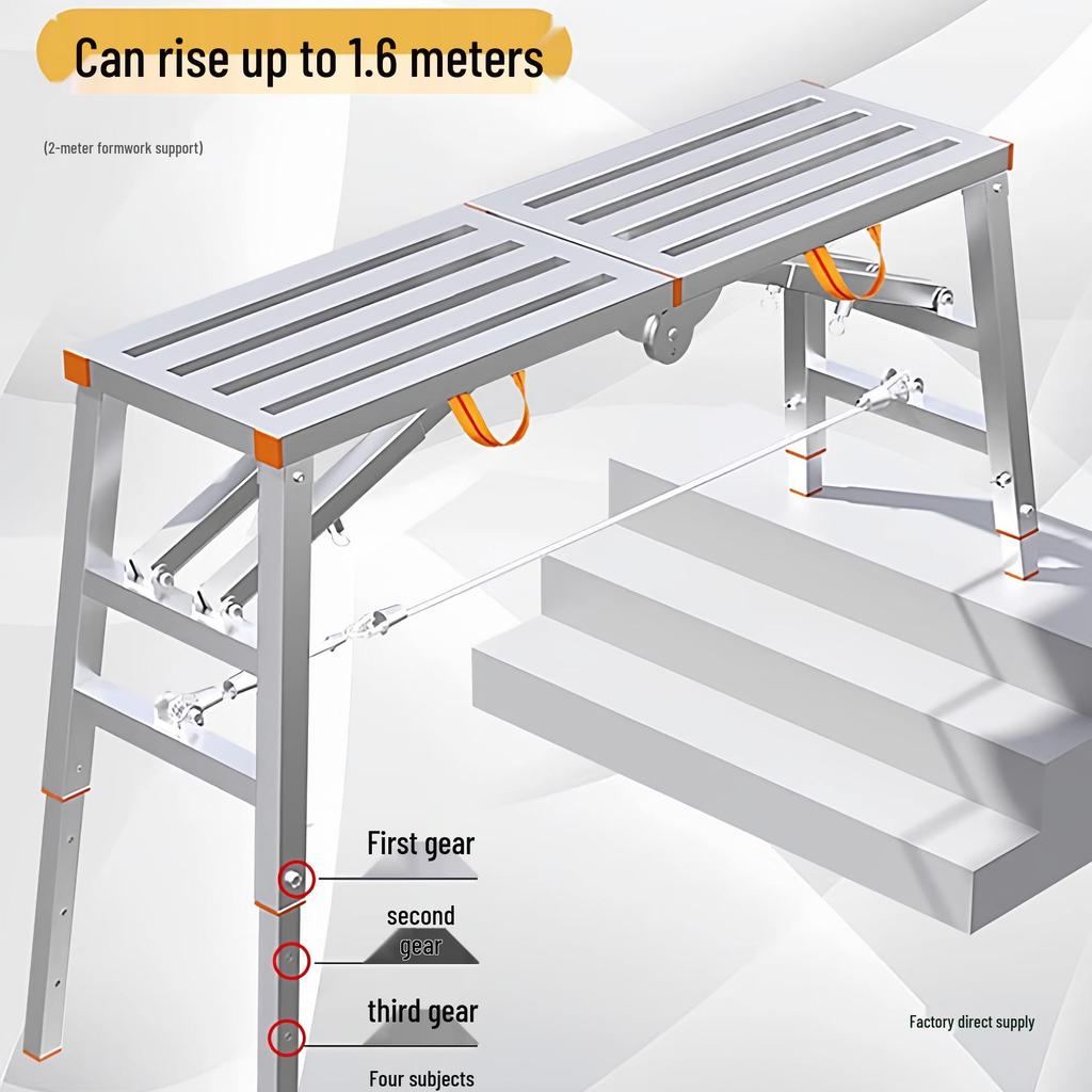 Heavy-Duty Folding Horse Stool with Thickened Step Ladder for Decoration and Construction Tasks