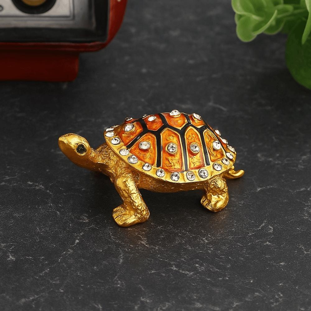 Dekorative Vintage-Aufbewahrungsbox, Retro-Metallschildkröten-Ornament, Schmuckkästchen für Damen