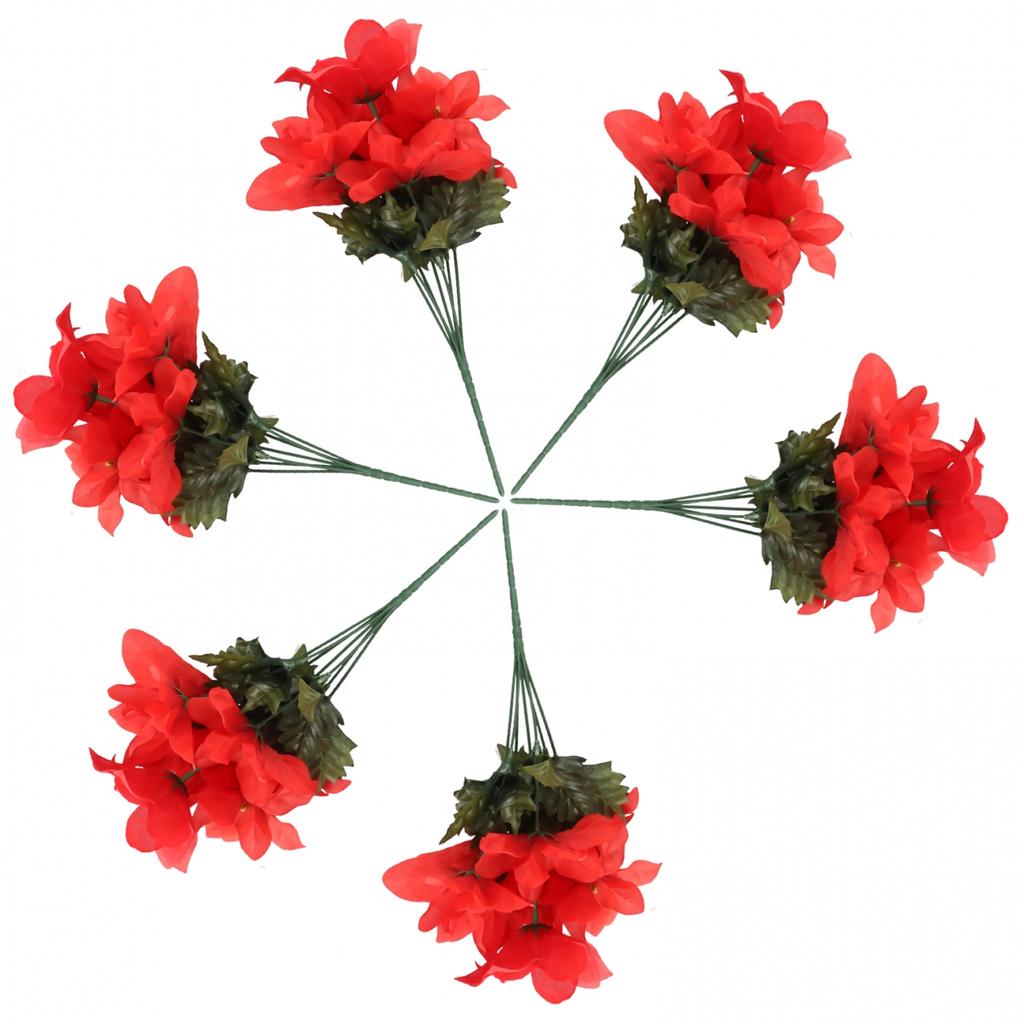 7 Köpfe Weihnachten Künstliche Poinsettia Blumen Faux Poinsettia Busch Sträuße