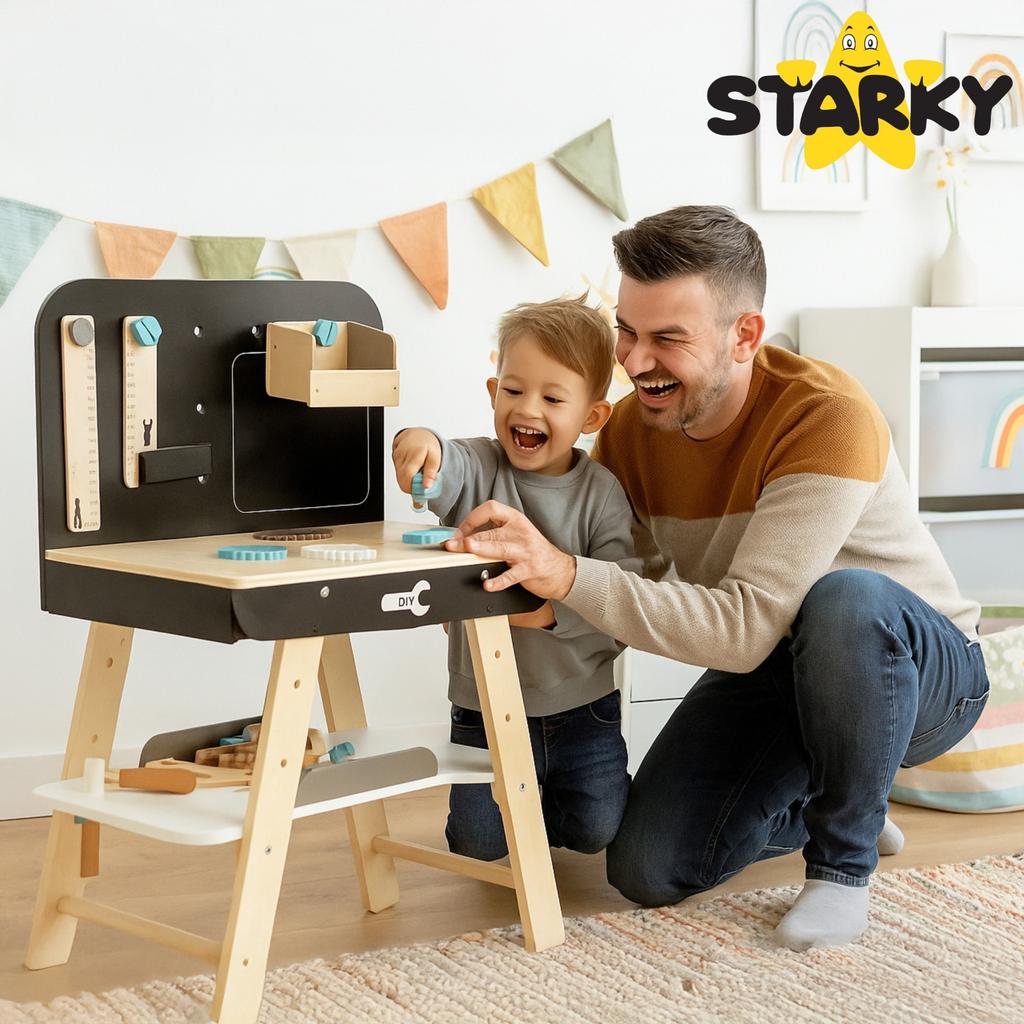 Wooden workshop for children set of tools accessories gift child