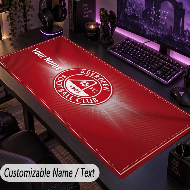 Custom Text Big Mousepad, Extended Desk Pad For Laptop Work GameAberdeen FC