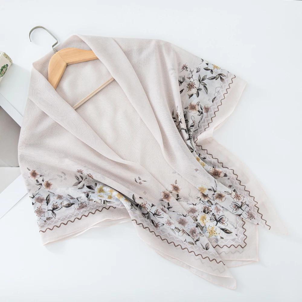 73Colors Malaysia Tudung Bawal Flower Print Hijab New Design Headscarf Premium Cotton Voile Soft Fashion Muslim Square Scarf