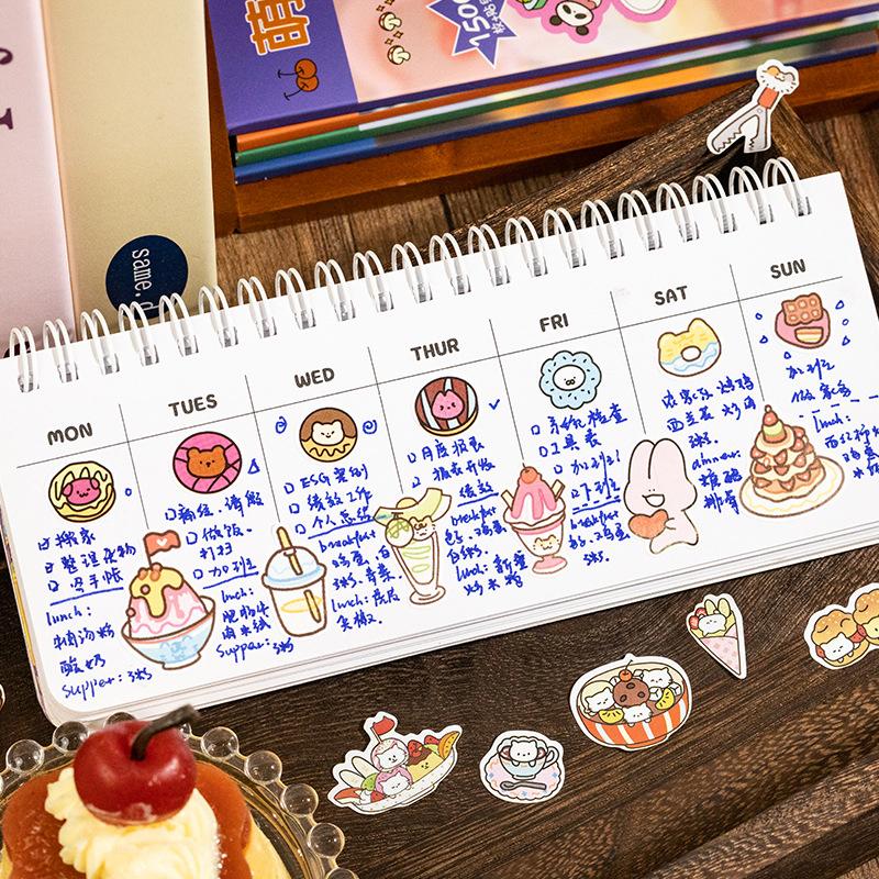 20 Sheets Cartoon Listen Memory Series Cut Film Sticker Book Y2K Sticker Handbook Scrapbooking Kawaii Decoration Sticker Gift