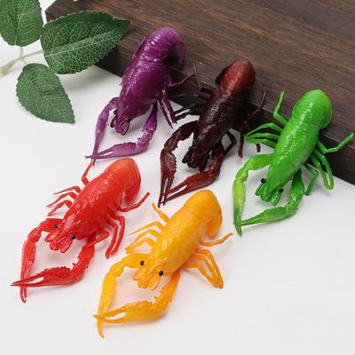 5Pcs Simulation Colored Crayfish Model PVC Fake Food Artificial Seafood Ornaments Restaurant Window Display Samples Photo Props