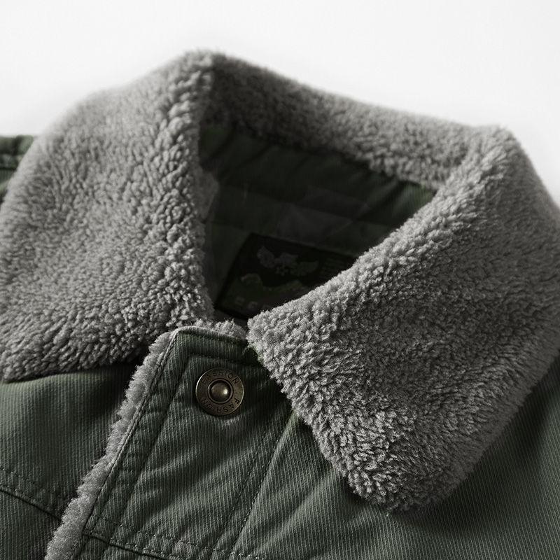 Winter Fleece Denim Jacket Men's Cotton Jacket Men's Loose Lamb Fleece Thickened Jacket