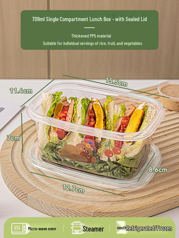 ZISIZ Disposable Microwaveable Plastic Lunch Box