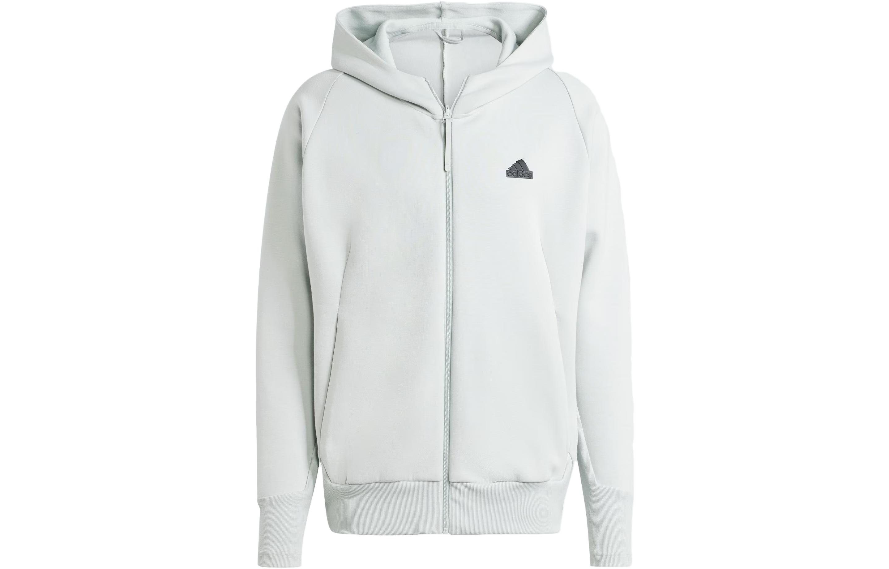 Adidas Z.N.E Premium Full Zip Hooded Track Top Jacket Men s Silver Gray IN5094 S