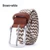 Stylish Men's and Women's Elastic Woven Belt with Pin Buckle
