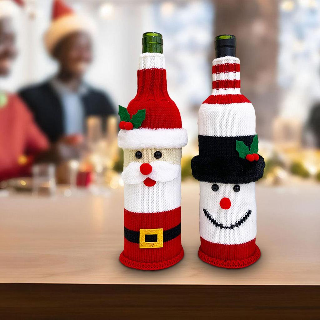 Set of 2 Wine Bottle Covers for Holiday Gatherings And Events