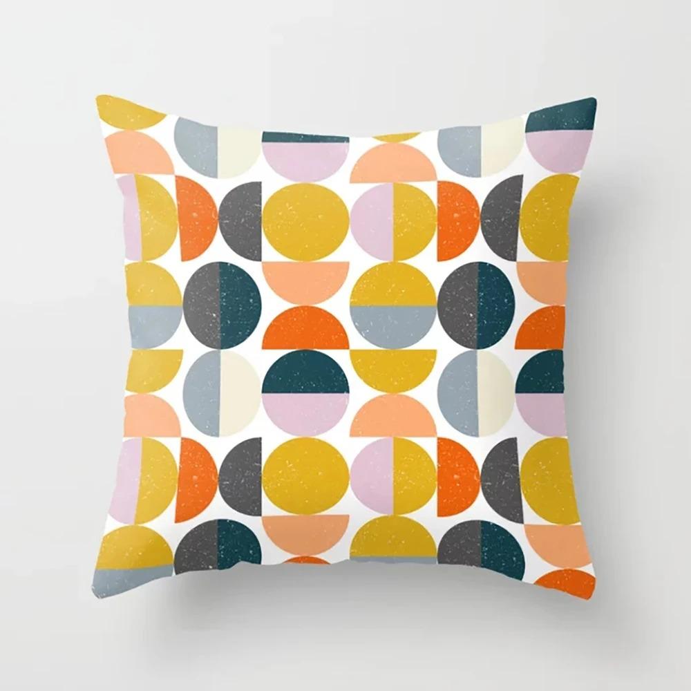 Decorative Pillowcase with Colorful Geometric Print, Desk Ornaments, Pillowcase for the Home, Living Room