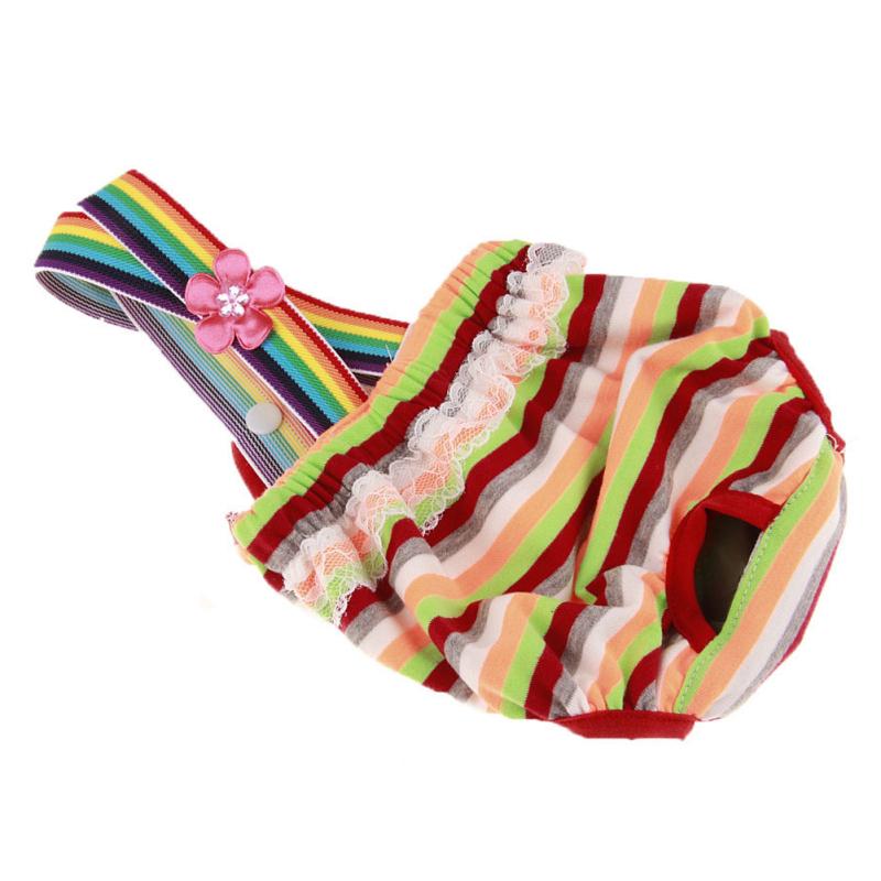 Cute Pet Stripes Printing Straps Physiological Pant for Dogs