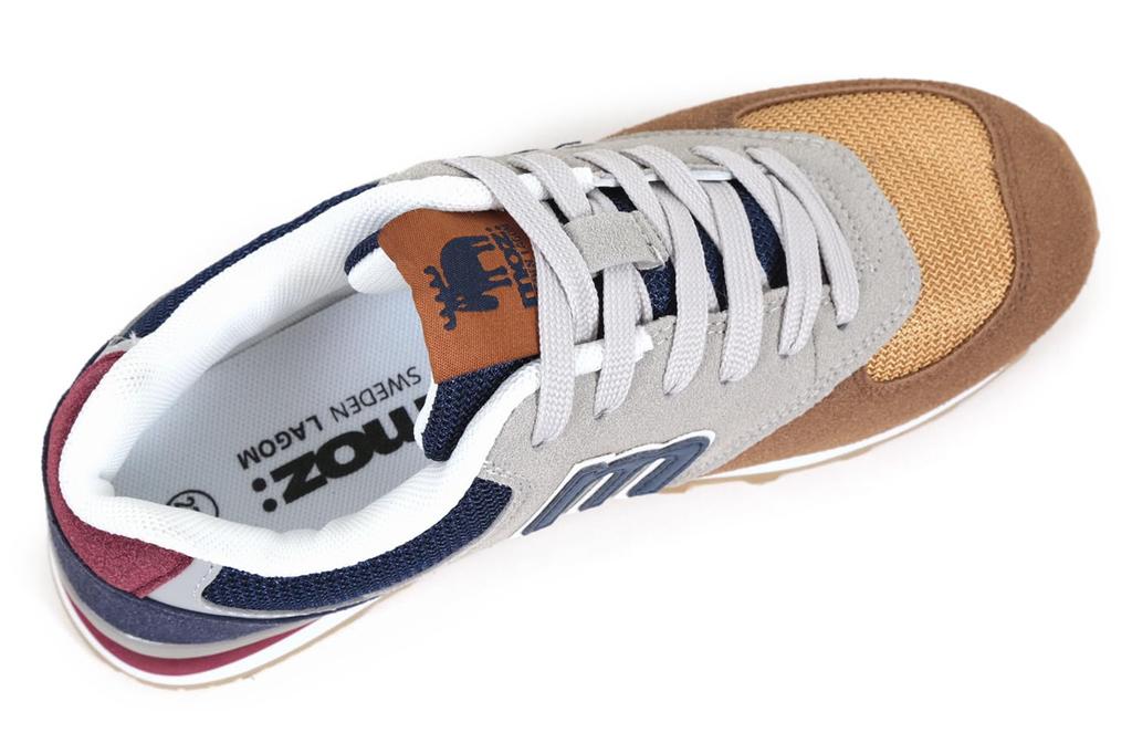 Mozu Lightweight Sneakers with a Combination and Brown Size Women's Low-Top Two-Tone Non-Slip Sole, Gray, 24.5cm