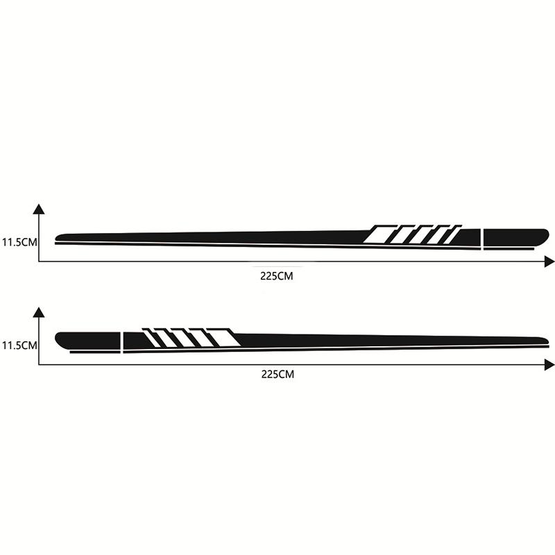 2PCS Racing Car Stripe Stickers Side Sports Decal Auto Car Both Side Door Body Styling Vinyl Decal Sticker Cover Decoration