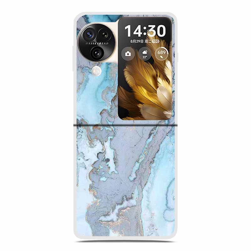 For Oppo Find N3 Flip 5G Cases Clear 6.8" Marble Hard TPU Back Cover For Oppo Find N 3 Flip Phone Cases Coque Fundas Bumper Etui