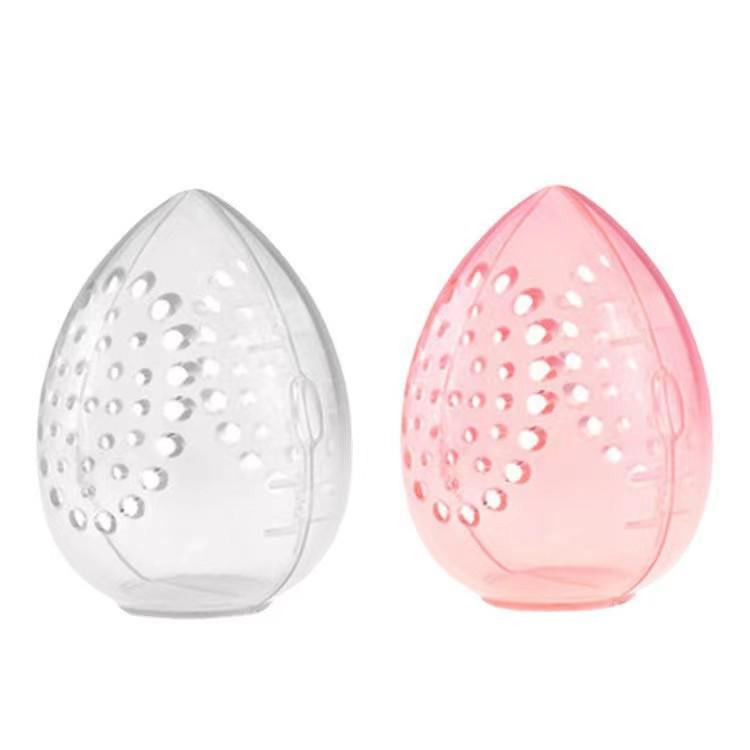 Portable Transparent Makeup Sponge Storage Box with Lid - Breathable, Mold-Proof, Moisture-Proof, Eggshell Design