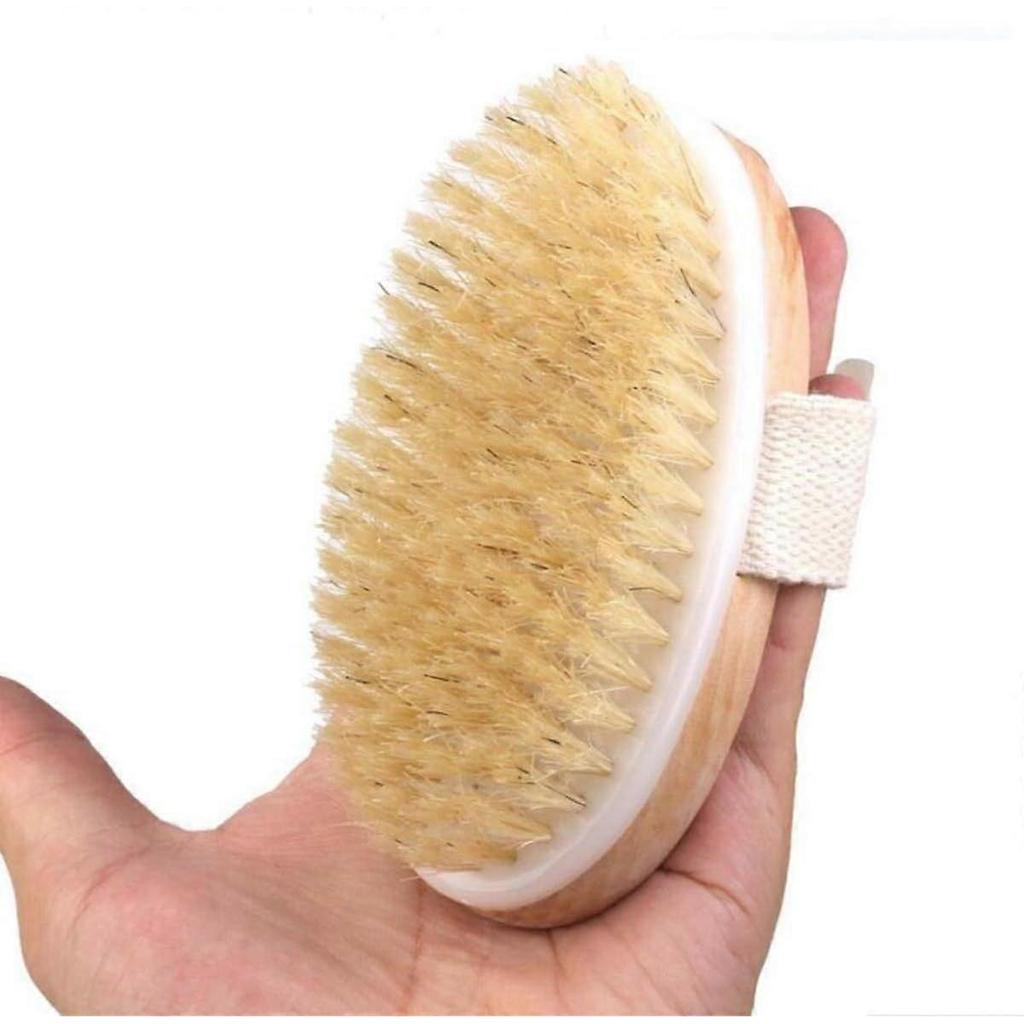 Lymphdrainage-Trockenbürste - Trockenbürste für den Körper - Peelingbürste mit Naturborsten, geeignet zur Behandlung von Cellulite, zur Hautglättung, zur Verbesserung der Blutzirkulation