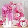 Pink White Metal Pink Balloon Chain Set, Sequined Balloon Set Party Arrangement Wedding