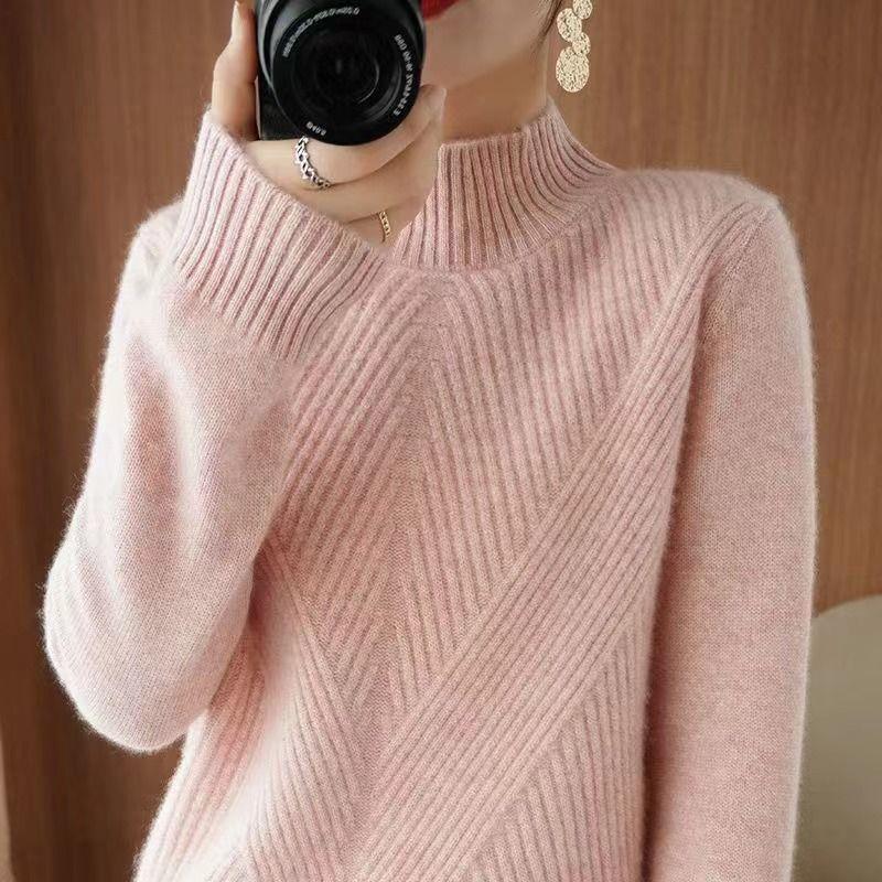 Women's Mid-Length High-Neck Wool Knit Sweater Dress for Autumn/Winter 2025 - Thickened Inner Layer