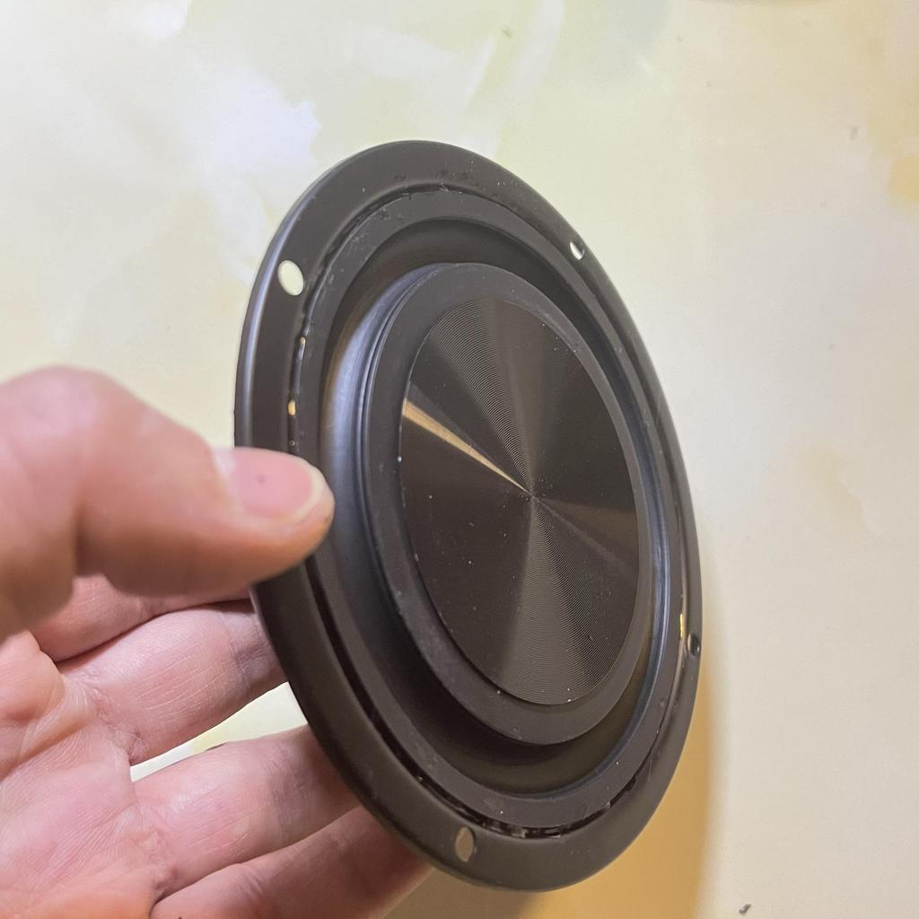 4" x 3" Inverted Edge Bass Diaphragm Radiator with 5" x 6" Bracket for Passive Vibration Cones - Audio Accessory