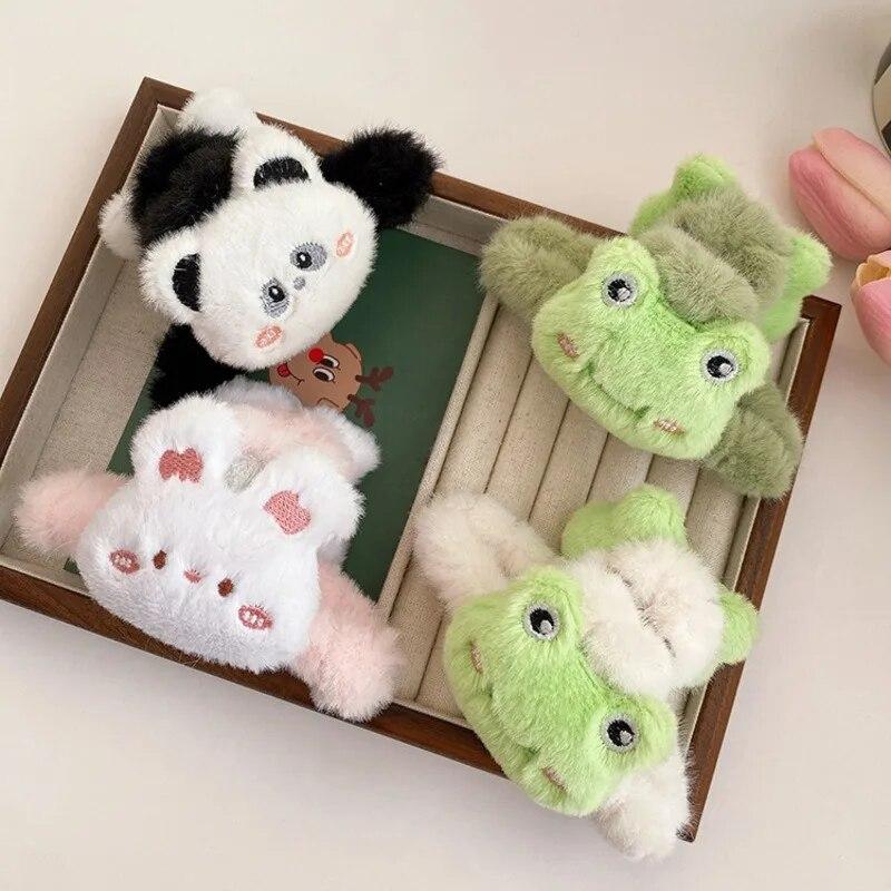 2024 Neue Elegante Cartoon Plüsch Haarspange für Frauen Vintage Haarspangen Kinder Haaraccessoires Süße Party Kopfbedeckung Geschenk