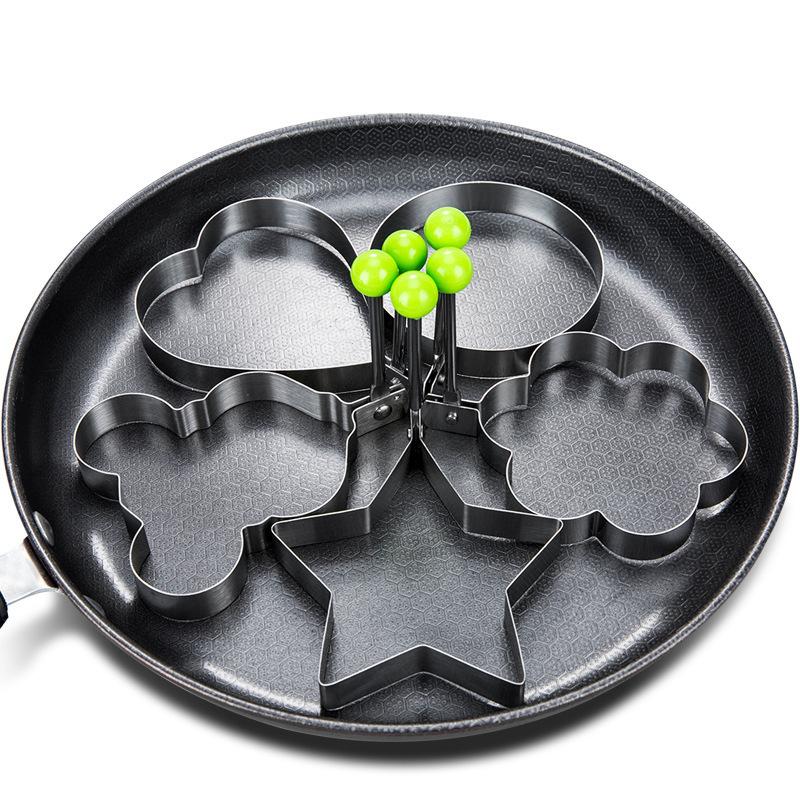Heart-shaped egg frying mold, stainless steel thickened poached egg pancake maker, creative egg frying model, household egg fryi