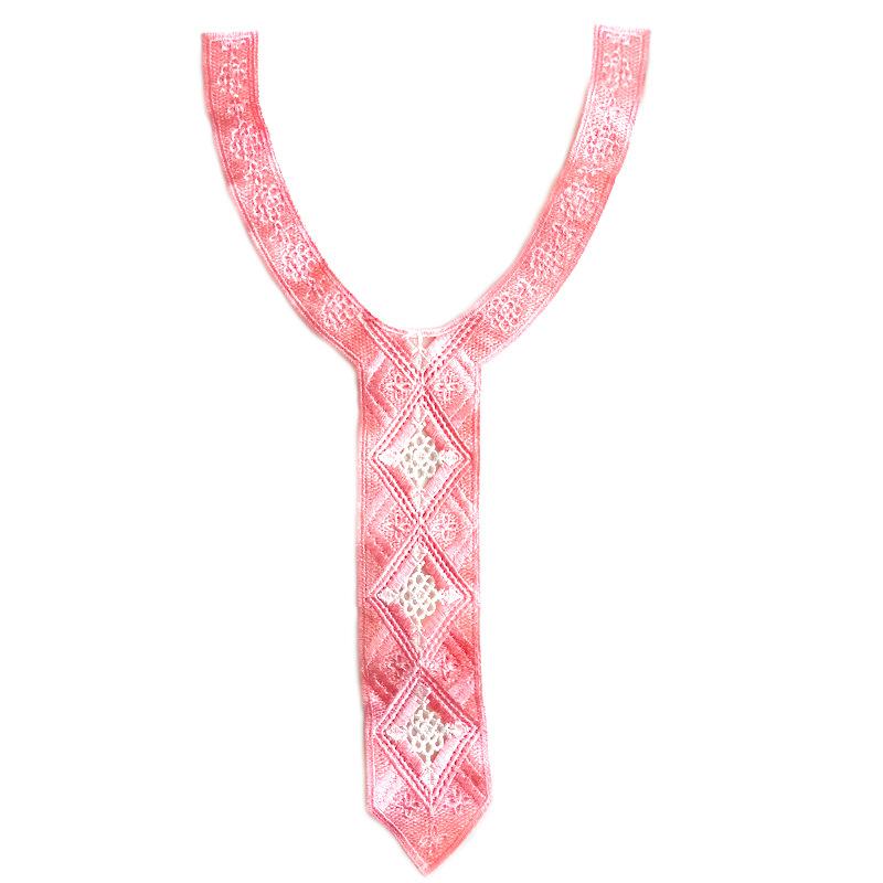 Color Embroidery Lace Collar Piece Personalized Tie Shape Heavy Industry Embroidery Fake Collar Clothing Corsage Accessories Collar Piece