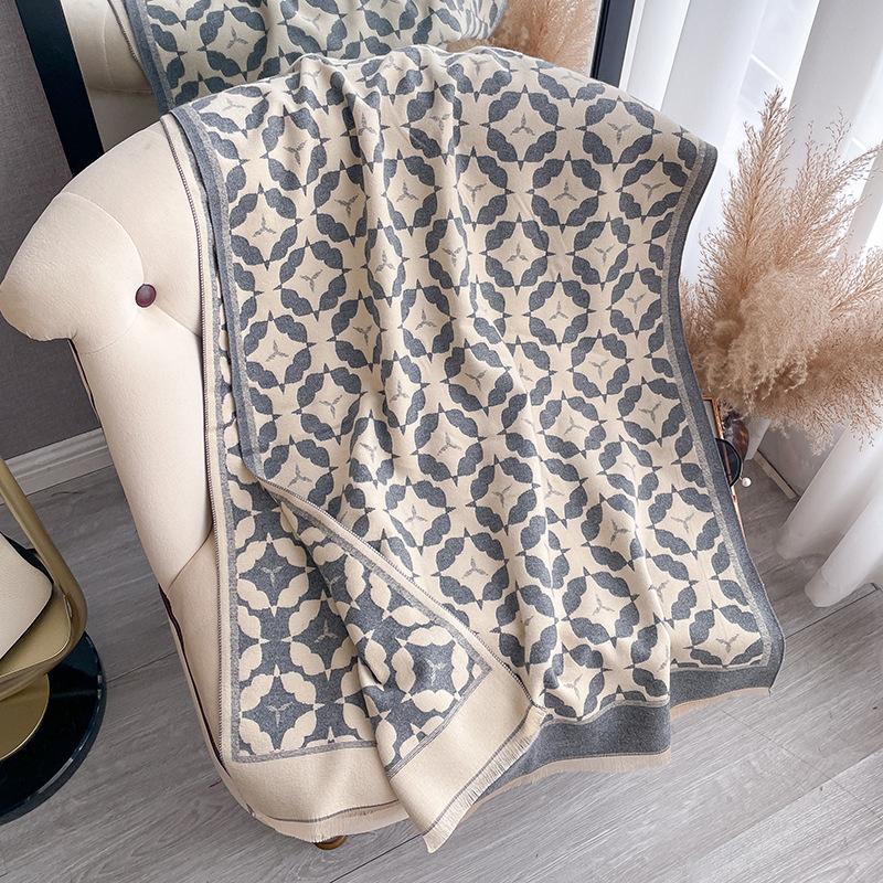 Travel imitation cashmere scarf women's winter high-end double-sided dual-purpose large shawl versatile thickened warm scarf tide