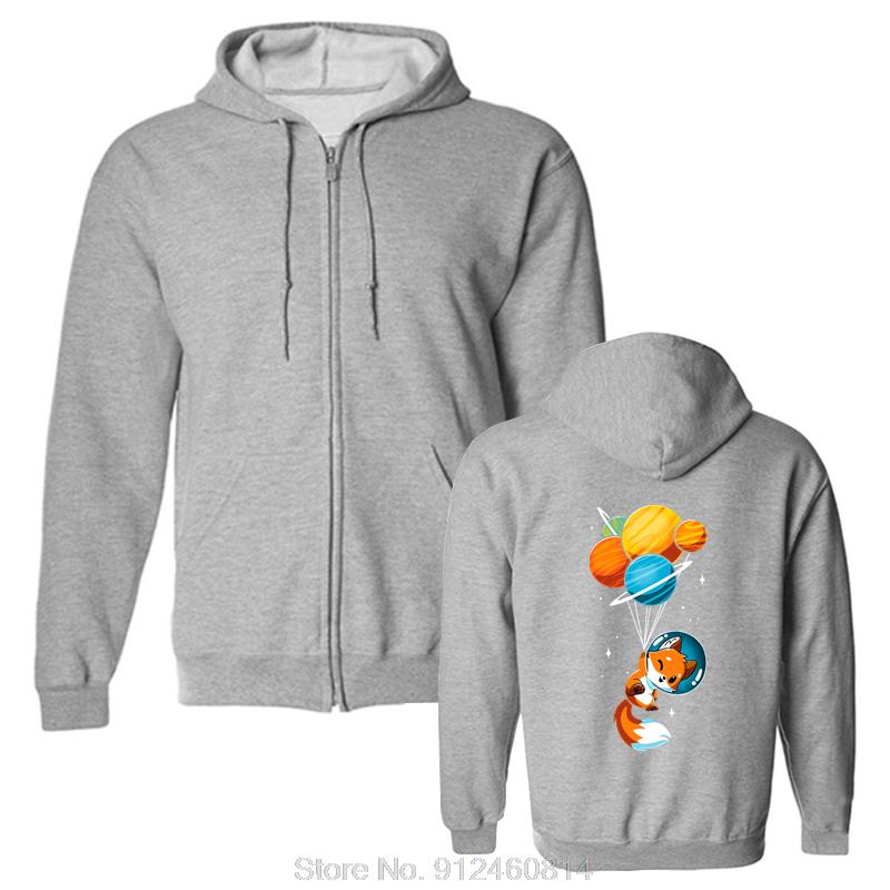 Foxy Astronaut With Helmet In Space Hoodie Anime Clothes Hoody Cotton Graphic Sweatshirt Big Size For Men Harajuku Streetwear