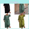 Relaxed Casual Womens Cotton Linen Twopiece Set With Embroidered Pockets For Summer Wear