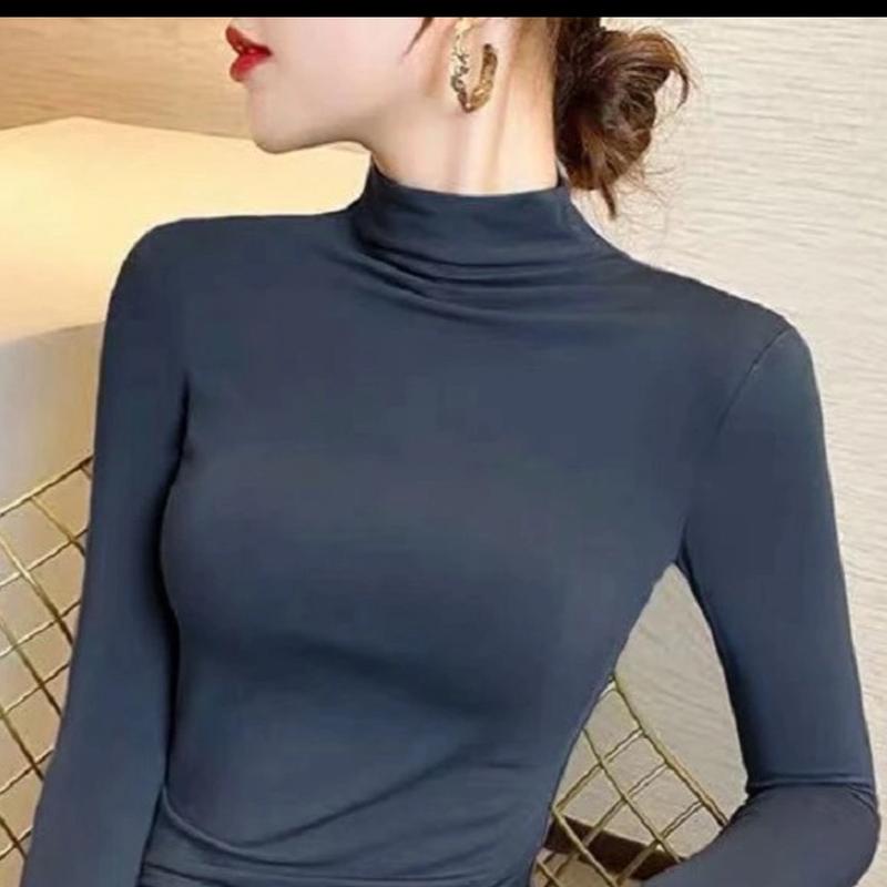 Long Sleeve T Shirt Thermal Women Cotton Elastic Basic Casual Velvet Tops Women Basic T-shirt Casual Tops Women