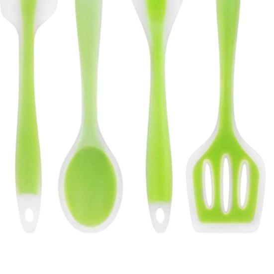 5 Pcs Silicone Cooking Utensils Set Heat Resistant Spatula Turner Slotted Spoons with Ergonomic Handle for Nonstick Cookware