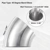 OD 2.5" 45 Degree Mandrel Bend Elbow SS304 Stainless Steel Bend Exhaust Tube