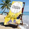Custom Name Personalized Bananas in Pyjamas Print Beach Towel, for Trip Camping Beach Party Home Decor, Birthday Gift for Family & Friends