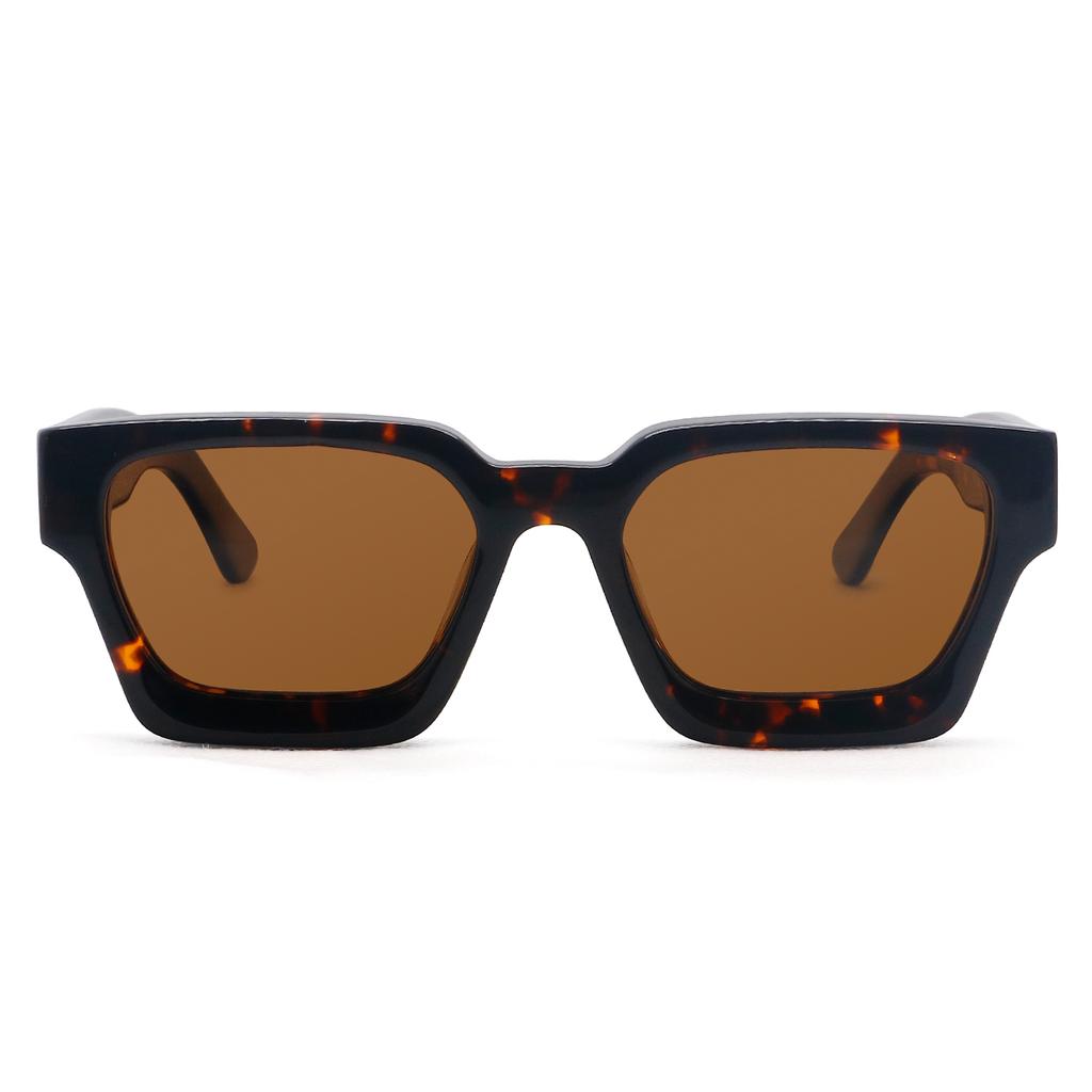 Luxury Vintage Black Square Oversize Sunglasses Acetate Polarized Custom Logo Thick Sun Glasses for Men Women Transparent