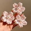 1/5/10pcs Flower Hair Clips Satin Cherry Petals Hair Clip For Women Girls Student Daily Sweety Hair Accessory Floral Headwears
