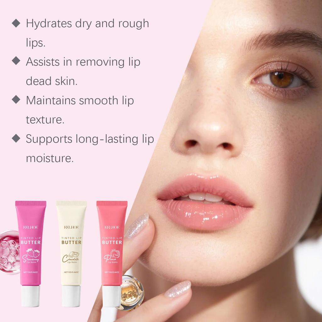 EELHOE Hydrating Tinted Lip Balm Set for Plump, Soft Lips
