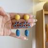 New Colorful Geometric Resin Earrings Simple Design Orange Bead Semicircle Drop Dangle Earrings for Women Girl Party Jewelry